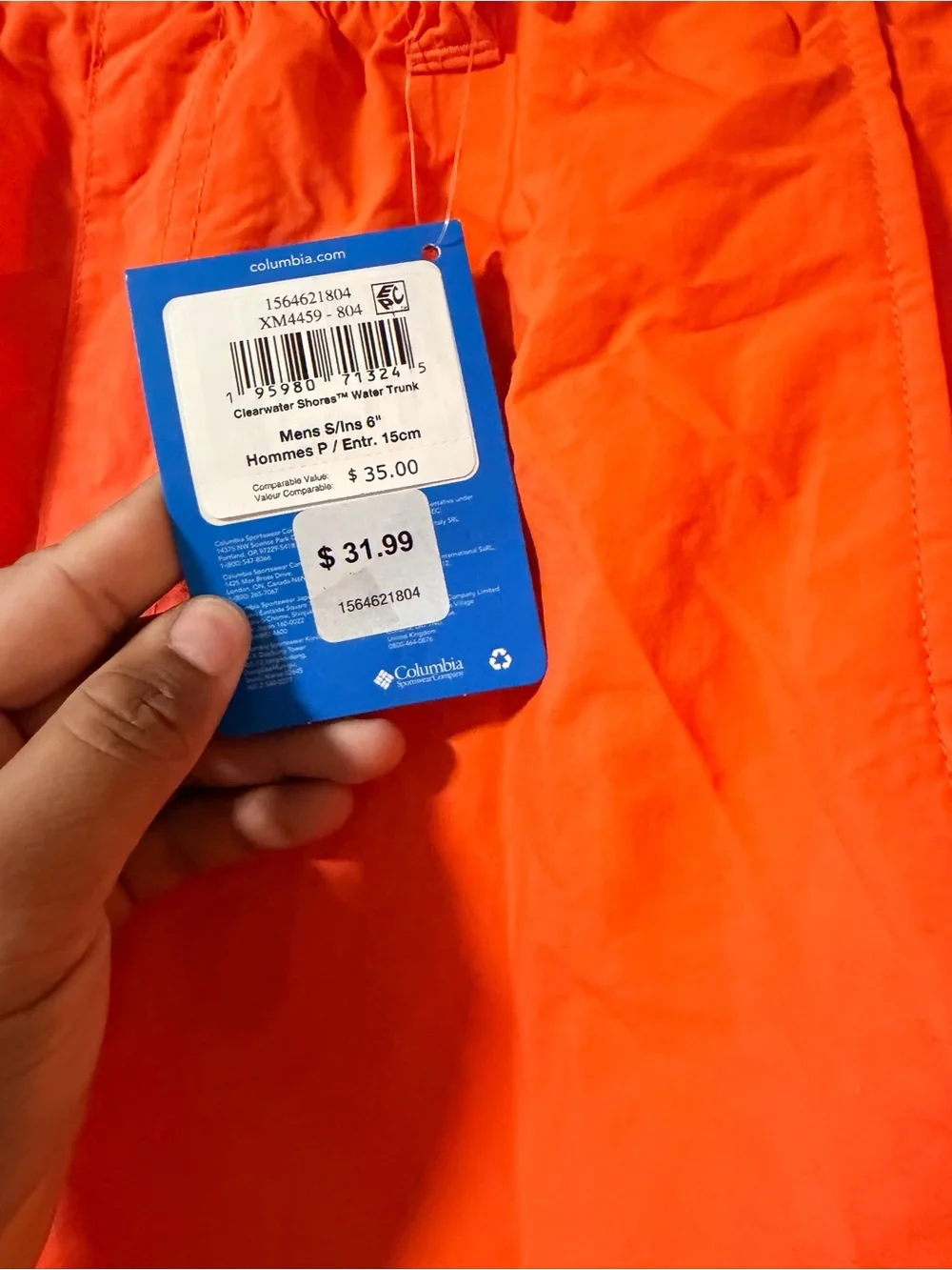 Columbia Orange Men’s Swim Trunks